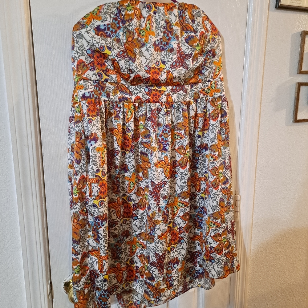 NWT torrid butterfly print strapless mini dress